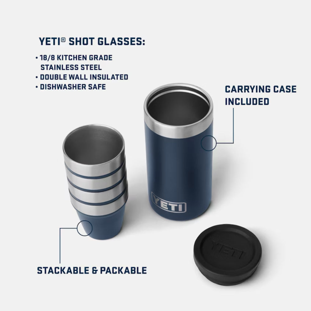 Yeti Shot Glasses With Carrying Case Black - YSHOTGLASSBLACK