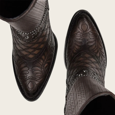 Cuadra Womens Dark Brown Leather Austrian Crystals Boots - CU584