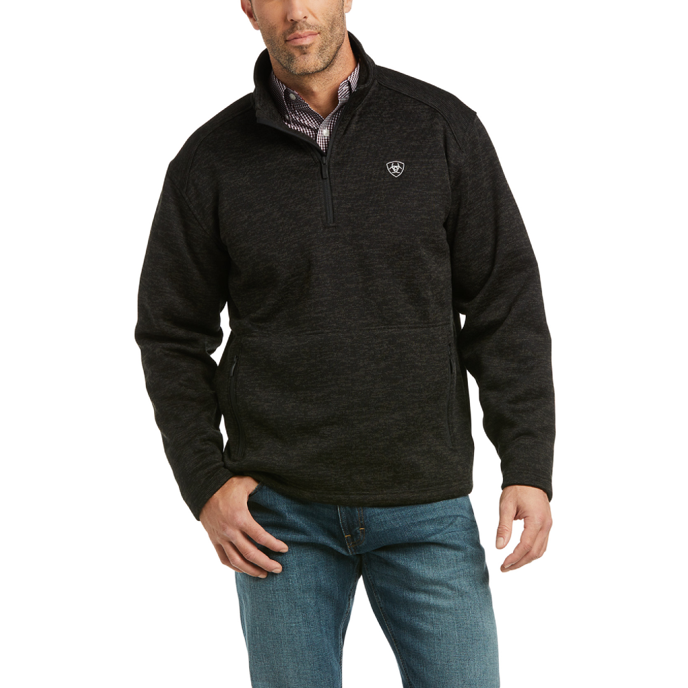 Ariat Mens Caldwell Quarter Zip Pullover In Black Shop Now