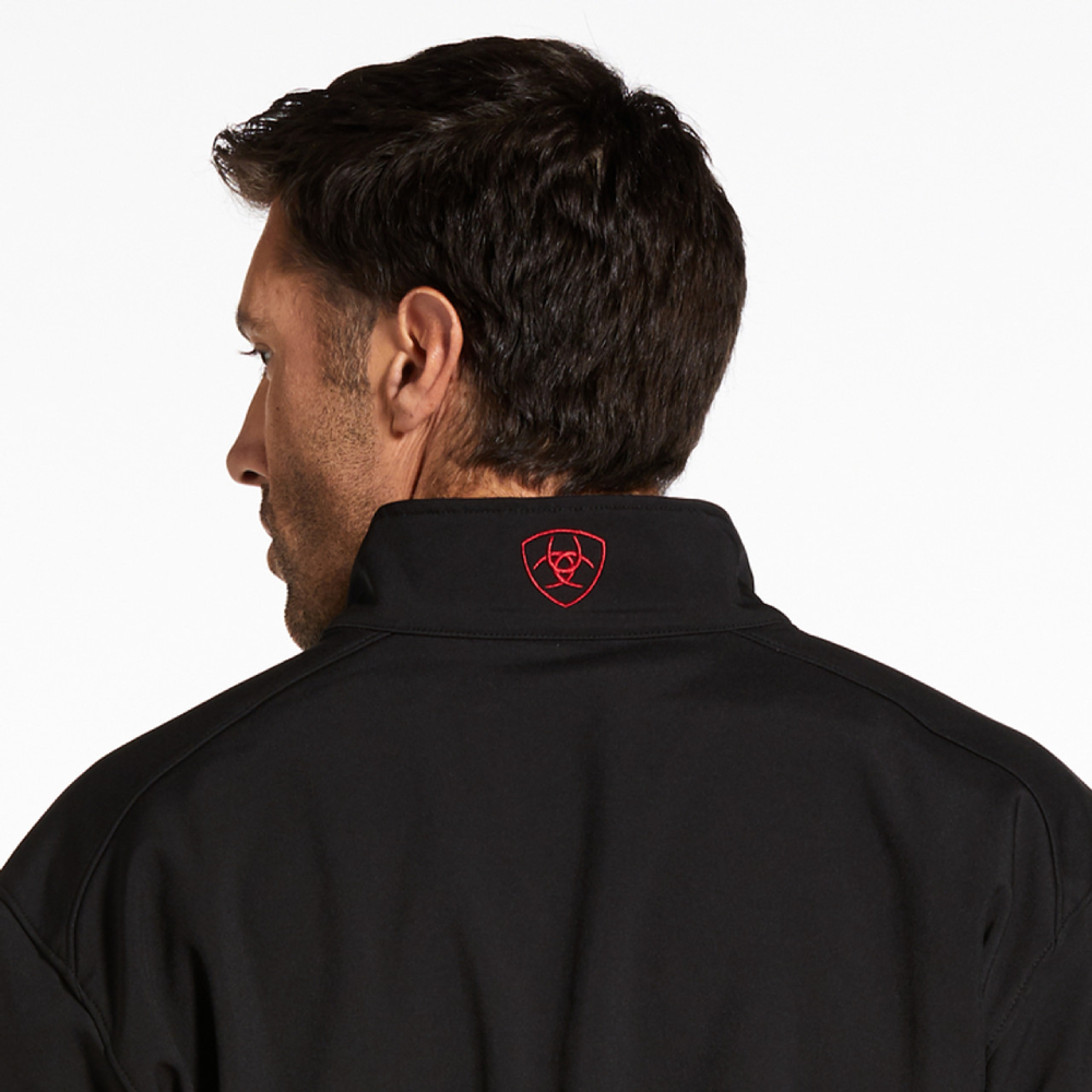 Ariat Mens Logo 2.0 Black Red Softshell Jacket