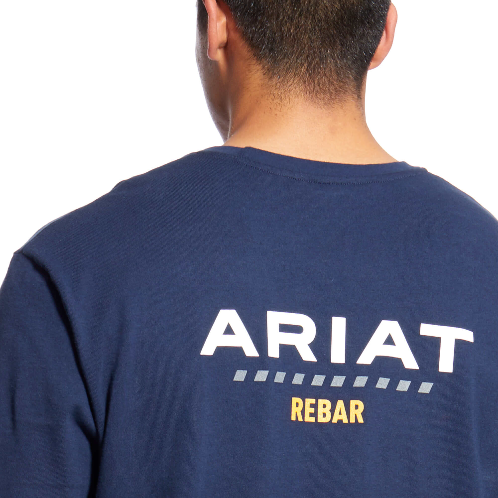 Ariat Mens Rebar Cotton Strong Navy Logo T-Shirt 