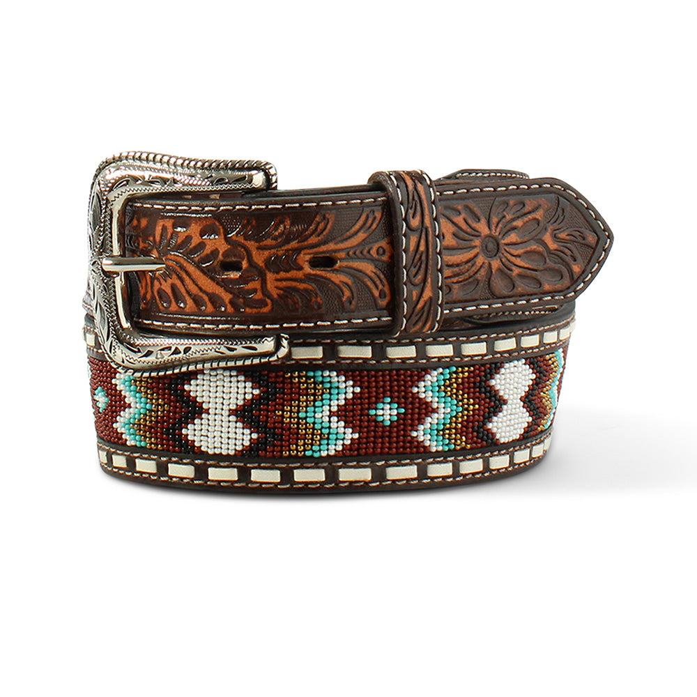 Ariat Mens Zig Zag Beaded Embossed Belt