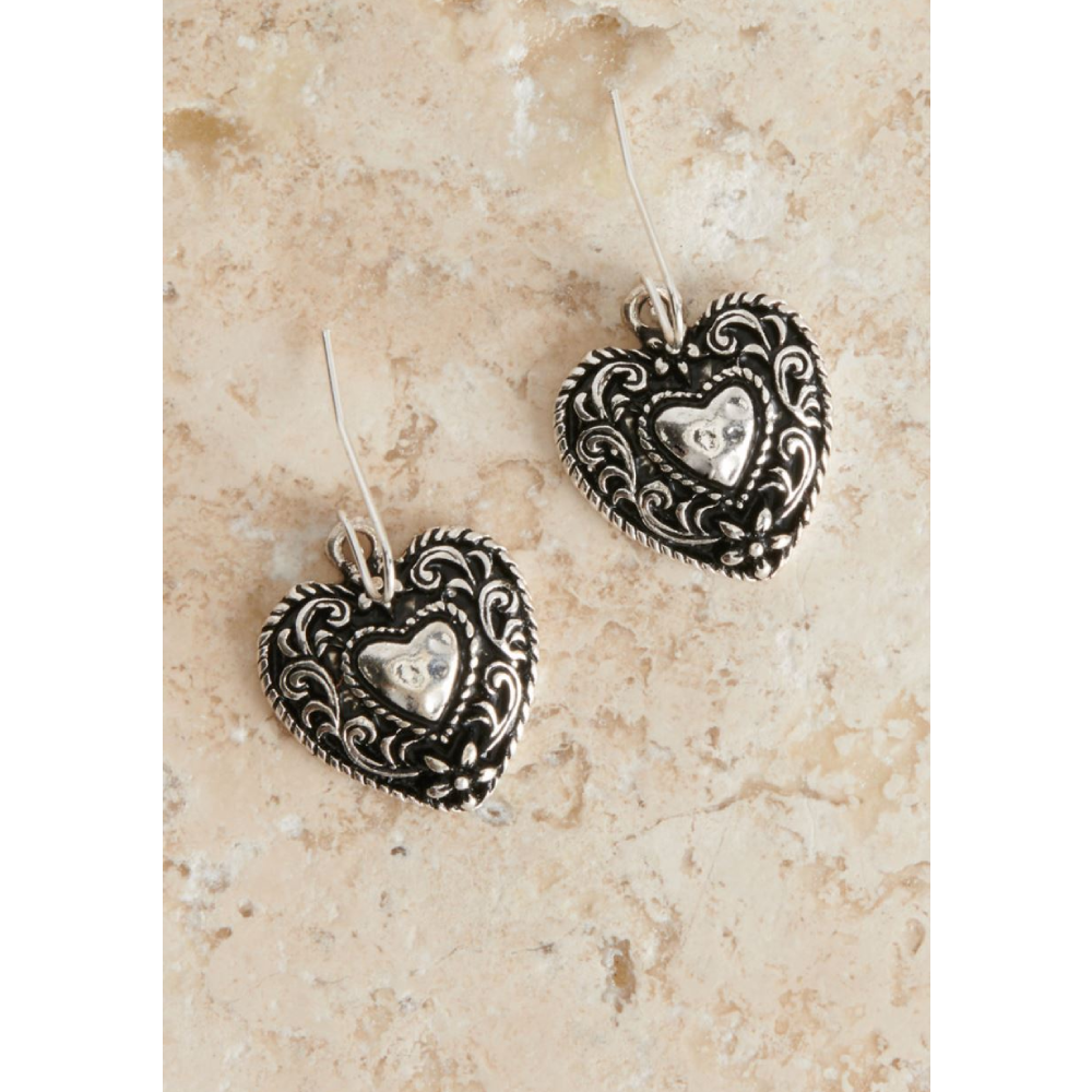 Blazin Roxx Womens Silver Heart Jewelry Set