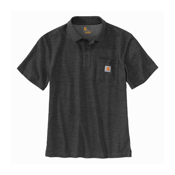 Carhartt Mens Loose Fit Midweight Pocket Polo In Dark Grey
