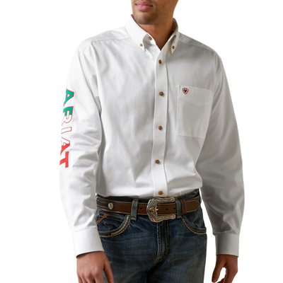 Ariat Mens Team Logo Mexico White Shirt