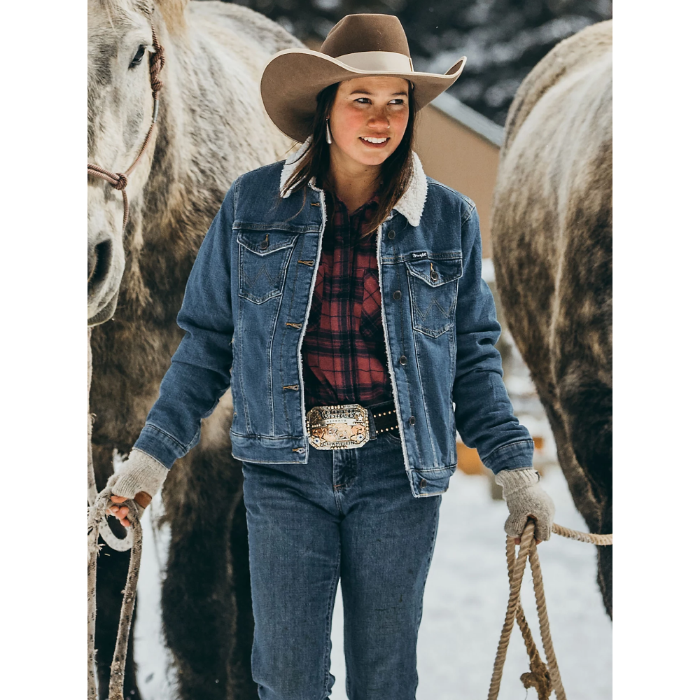Wrangler Womens Retro Sherpa Denim Jacket – Starr Western Wear