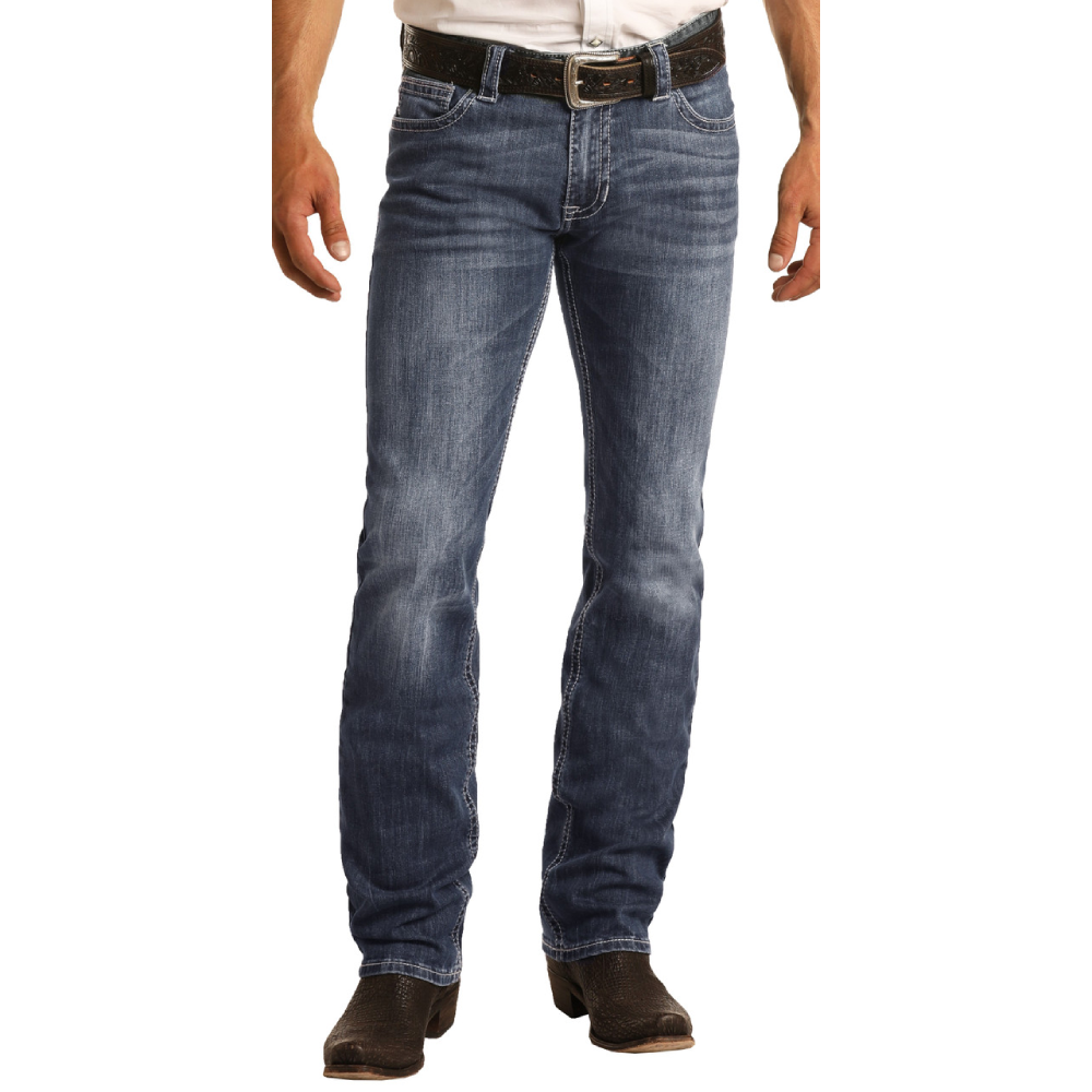 Rock & Roll Mens Slim Fit Stretch Straight Bootcut Jeans - M1R3482-40