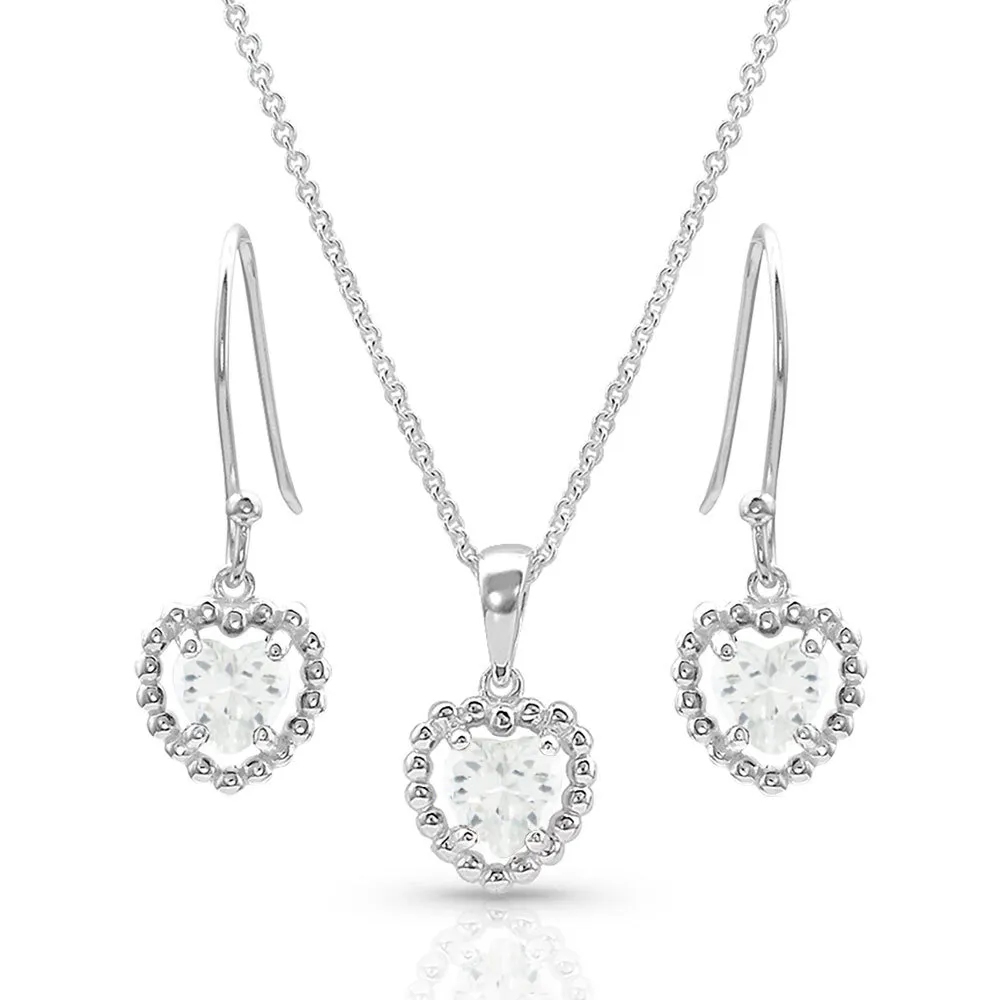 Montana Silversmiths Womens Frozen Heart Jewelry Set - JS4653