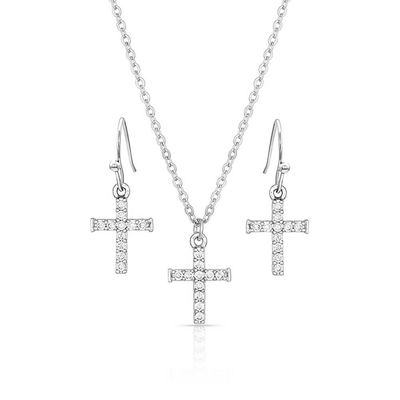Montana Silversmiths Womens Unwavering Cross Jewelry Set 