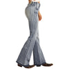 Rock & Roll Womens High Rise Extra Stretch Striped Trouser Jeans
