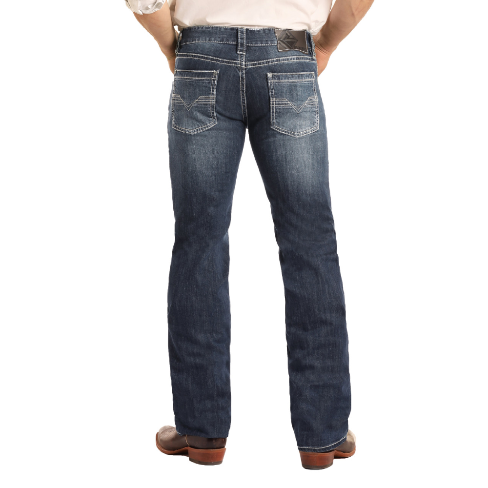 Rock & Roll Mens Regular Fit Stretch Straight Bootcut Jeans