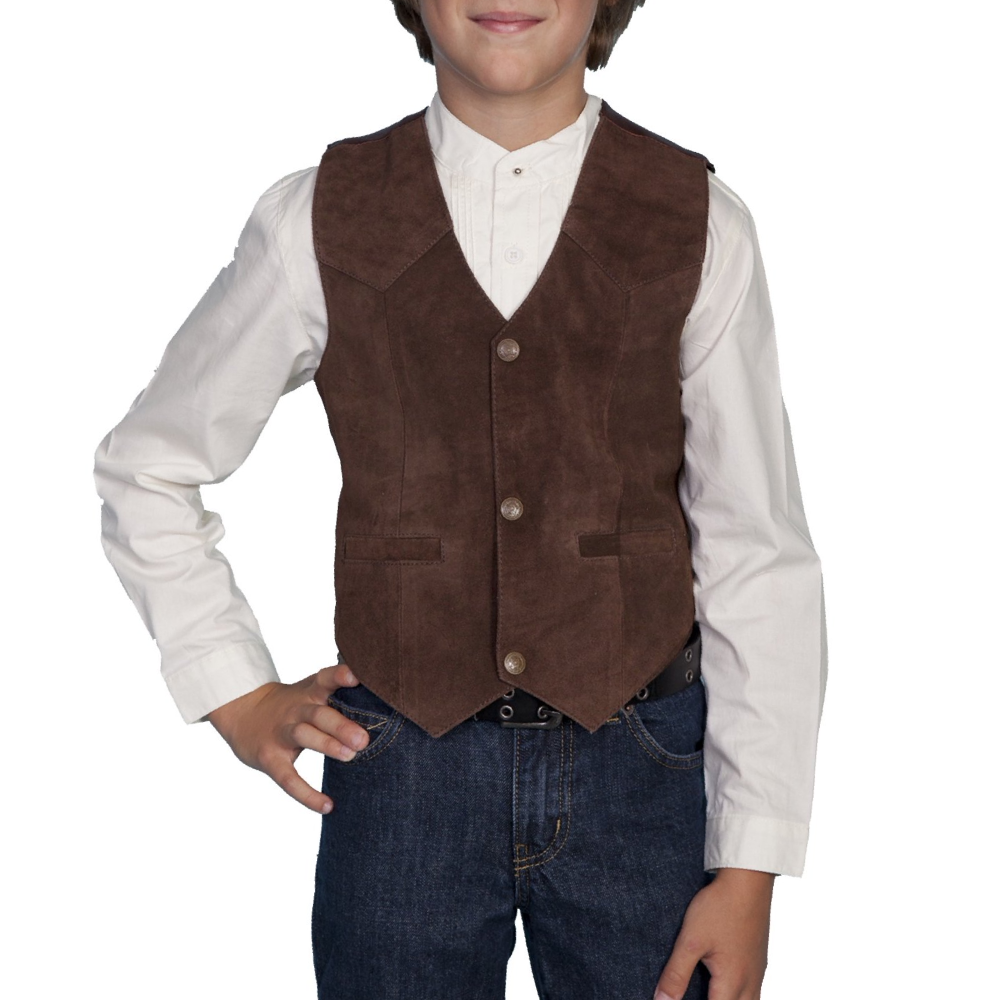 Scully Boys Espresso Boar Suede Vest