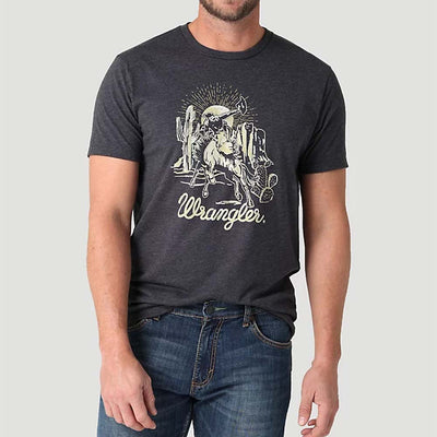 Wrangler Mens Bronco Desert Graphic T-Shirt