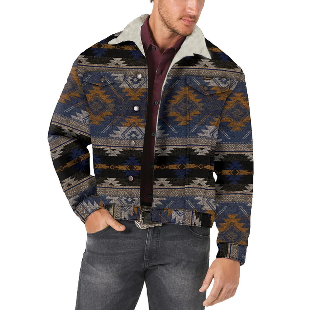 Wrangler Men's Sherpa Lined Jacquard Jacket