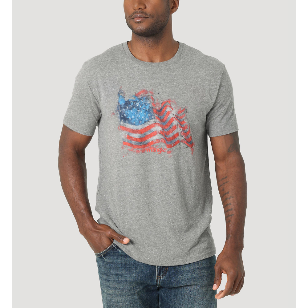 Wrangler Mens Stars And Stripes Flag T-Shirt