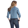 Wrangler Womens Blue Long Sleeve Western Snap Shirt - LW1041B