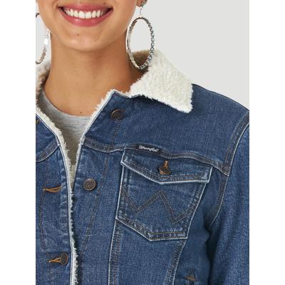 Wrangler Womens Retro Sherpa Denim Jacket