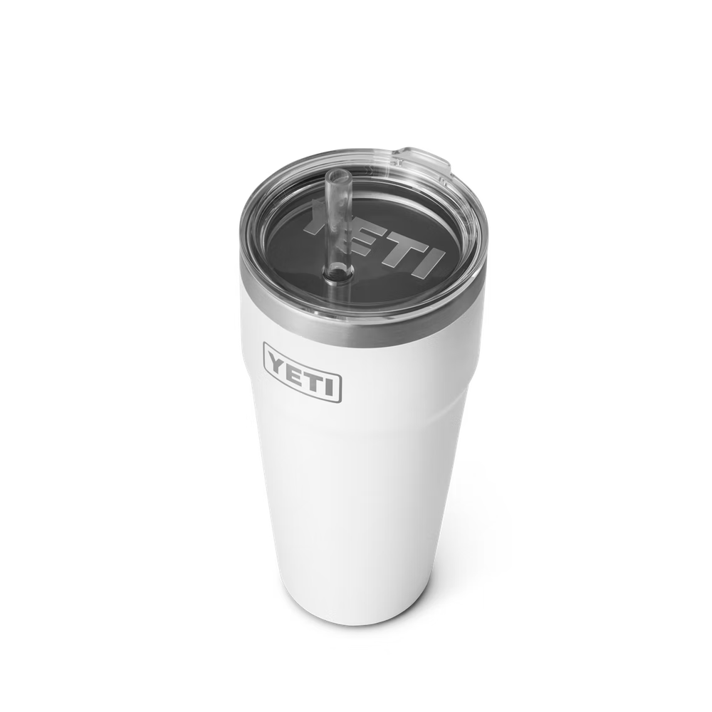 Yeti - 26 oz Rambler Stackable Cup with Straw Lid White